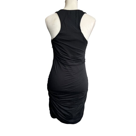 Rag & Bone Black Sleeveless Ruched Stretch Dress Size 6 - Picture 3 of 6